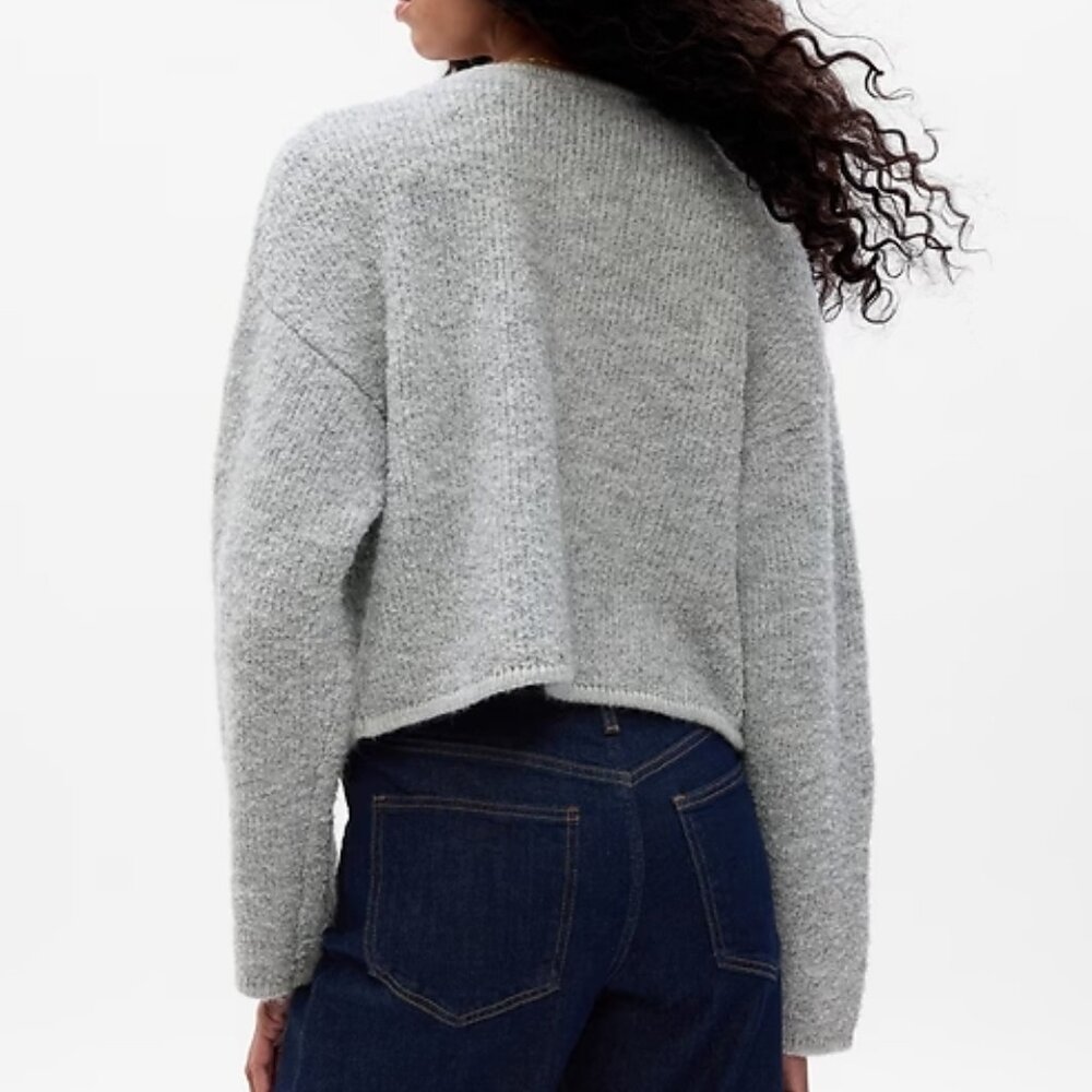 GAP Boucle Cropped Cardigan Sweater Jacket - Picture 2 of 2